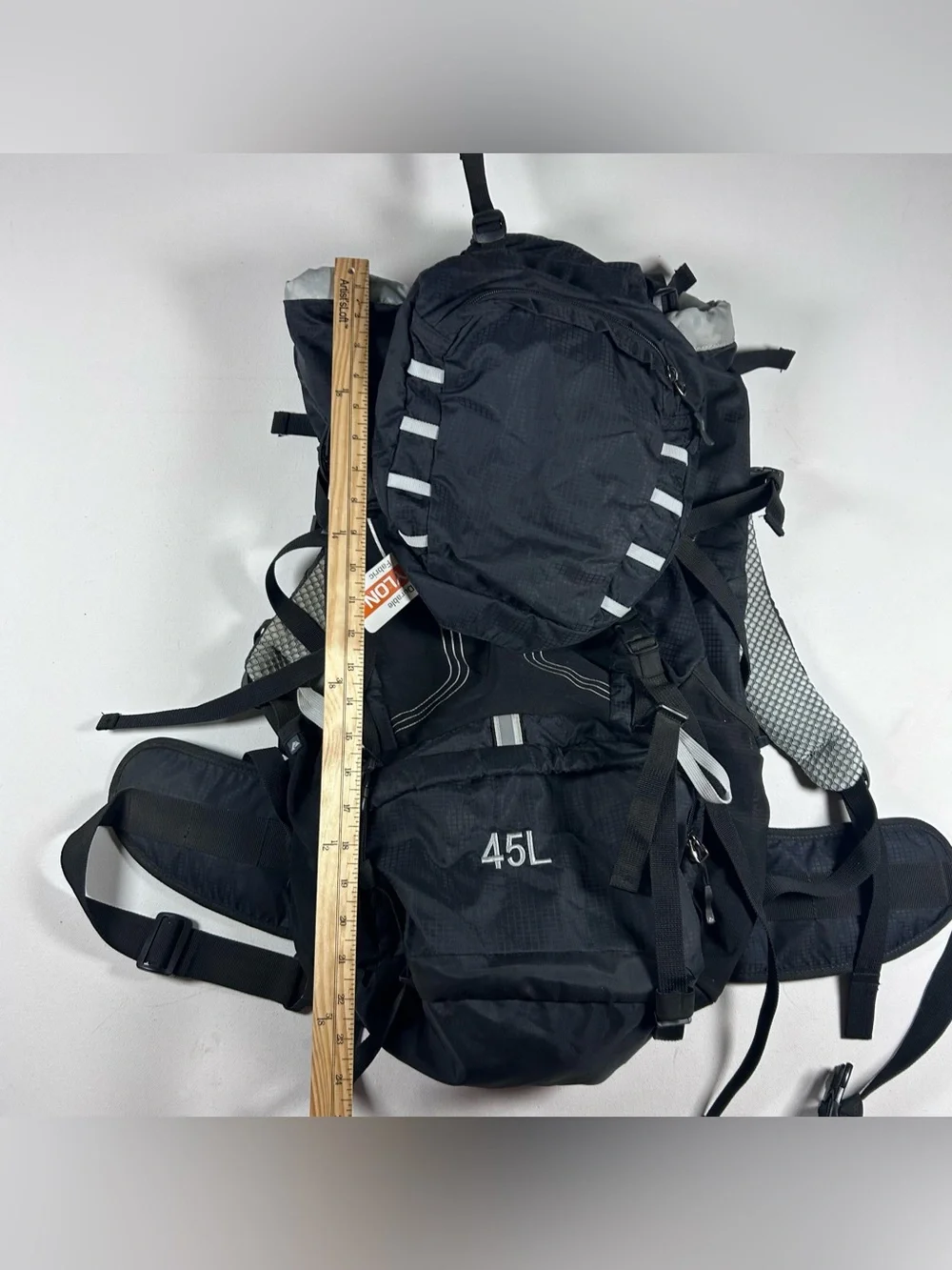 Ozark Trail Backpack 45L Camping Hiking Adjustable Frame Cushions W/ Rain Guard